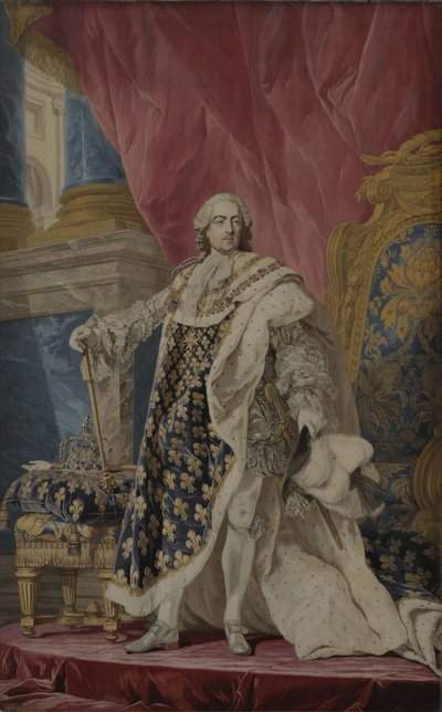 Porträt von Louis XV im königlichen Kostüm von Pierre François Cozette